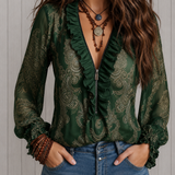 Elise | Chiffon bluzon s baroknom čipkom i zatvaračem