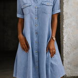 Patricia | Midi haljina u ležernom denim stilu