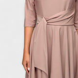 Ana - Elegantna Midi Haljina s Pojasom
