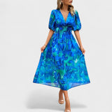 Clara - Elegantna Midi Cvjetna Haljina