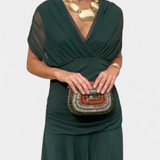 Florendra | Duga haljina s cvjetnim uzorkom i V-izrezom